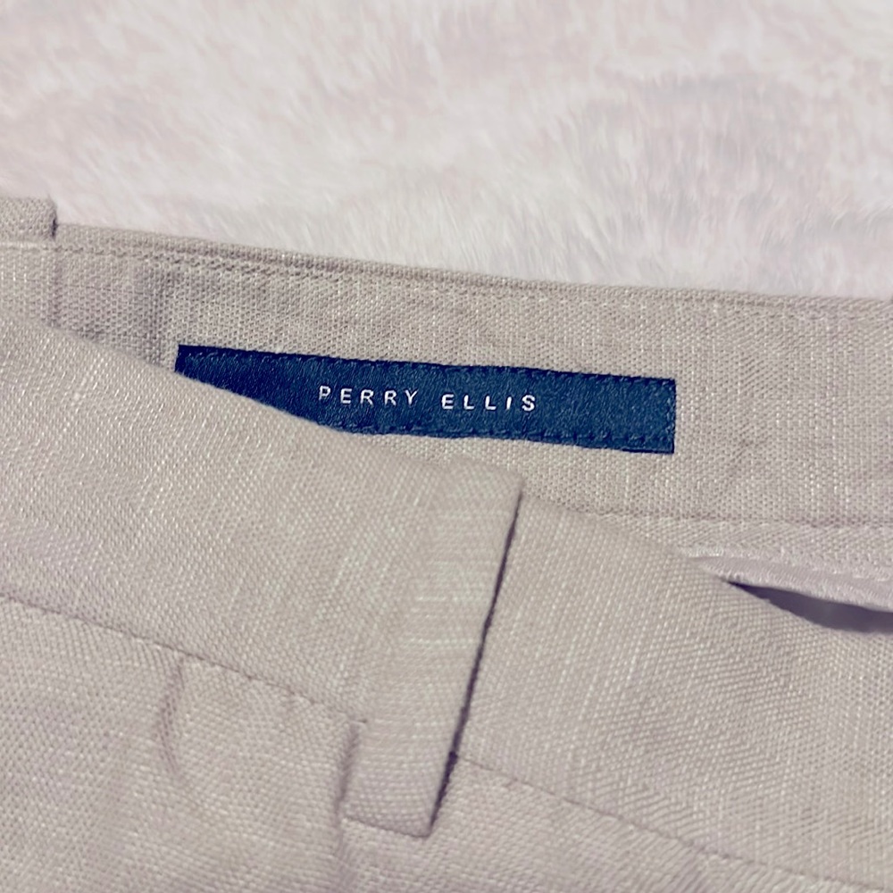 Luxe Linen: Perry Ellis Men's Regular Fit Suit Pant (Waist Size 30 X 30)